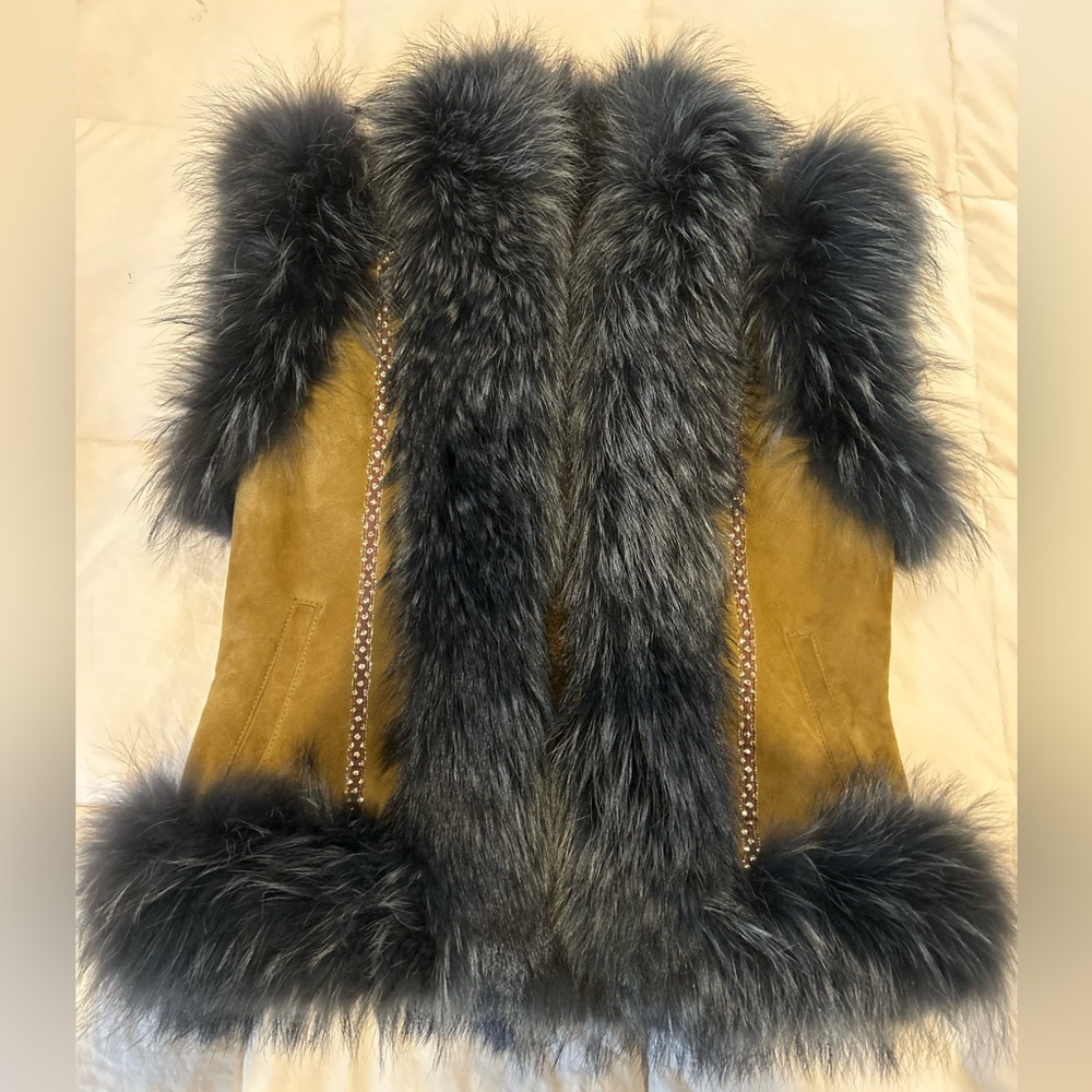 Real Fox and Shearling Fur Vest